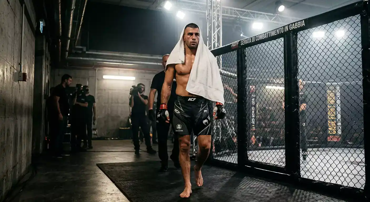 Fighter che entra nella gabbia di una federazione di MMA diversa dall'UFC